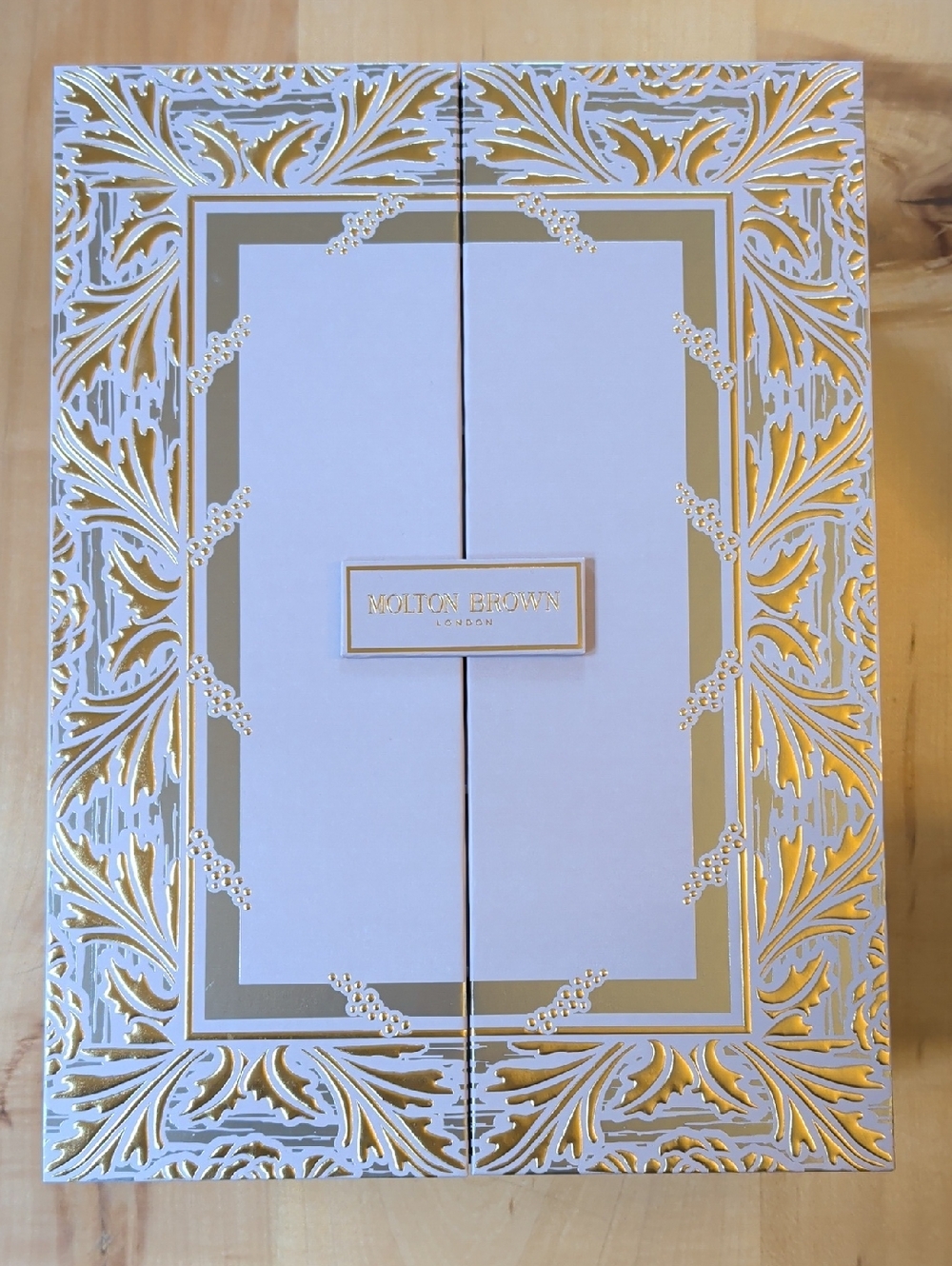 Molton Brown White and Gold Decorative Holiday Advent Box EMPTY